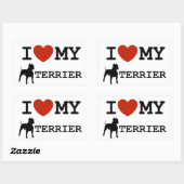 j'aime mon sticker terrier américain staffordshire (Feuille)