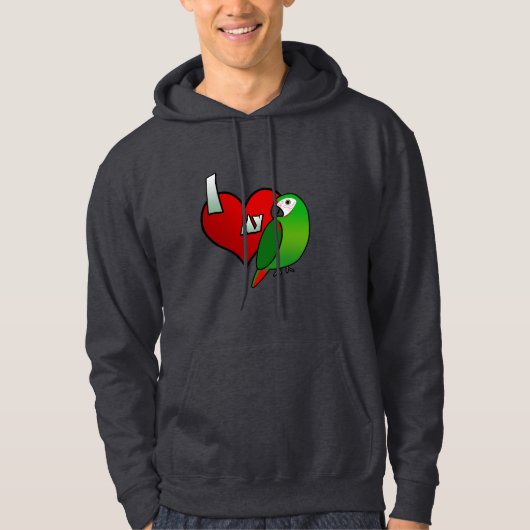 J'aime mon sweat - shirt à capuche grave d'ara (Devant)