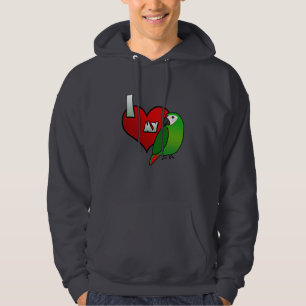 J'aime mon sweat - shirt à capuche grave d'ara