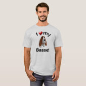J'aime mon T-shirt de basset (Devant entier)