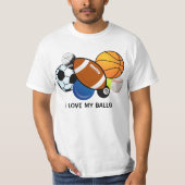 "J'aime mon T-shirt de boules " (Devant)