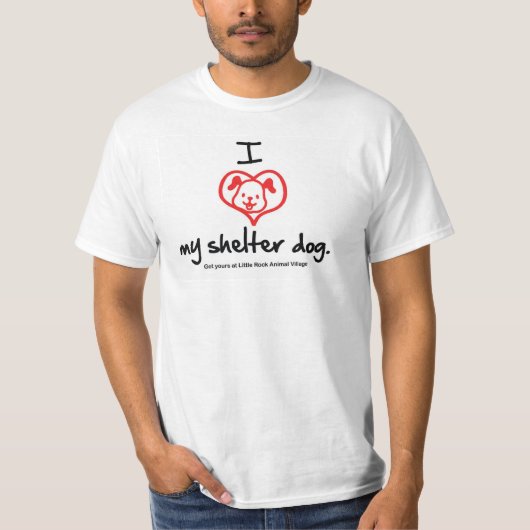 J'aime mon T-shirt de chien d'abri (Devant)