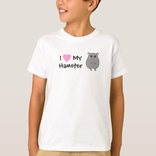 J'aime mon T-shirt de filles de hamster (Devant)