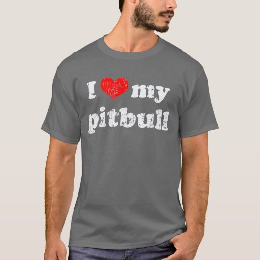 J'aime mon T-shirt de pitbull (Devant)