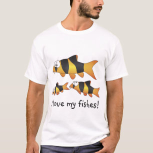 J'aime mon T-shirt de poissons - famille fraîche