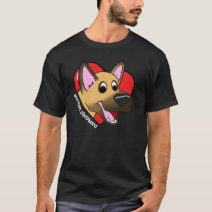 J'aime mon T-shirt d'obscurité de berger allemand