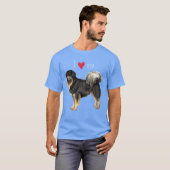J'aime mon t-shirt Mastiff Tibétain (Devant entier)