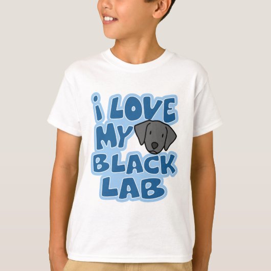 J'aime mon T-shirt noir de laboratoire (Devant)