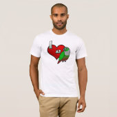 J'aime mon T-shirt vert de Cheeked Conure (Devant entier)