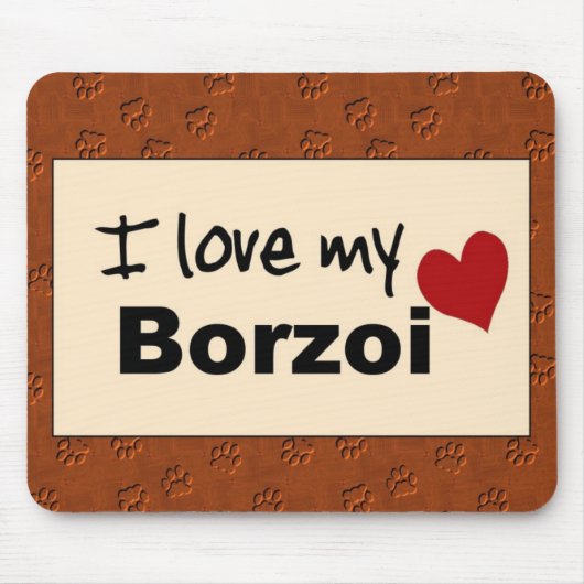 J'aime mon tapis de souris de barzoï (Devant)