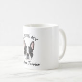 "J'aime mon tasse de café de Boston Terrier" (Devant droit)