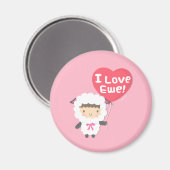 J'Aime Mouton Mignon Magnet Pun Humour (Recto/Verso)