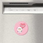 J'Aime Mouton Mignon Magnet Pun Humour (In Situ (Lave-vaisselle))
