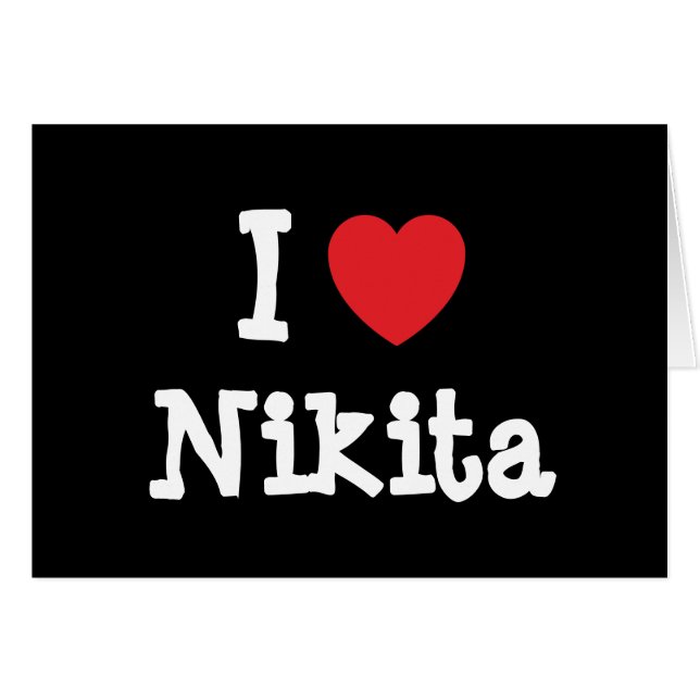 J'aime Nikita coeur T-shirt (Devant horizontal)
