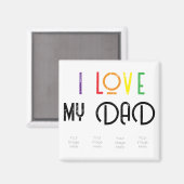 j'aime papa photo Magnet (Recto/Verso)