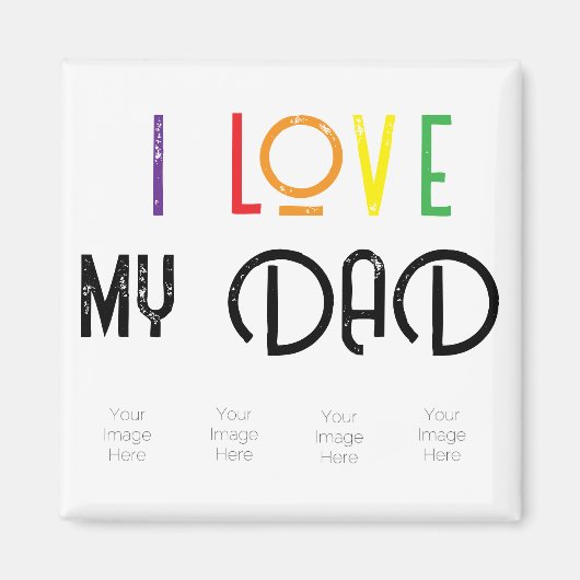 j'aime papa photo Magnet (Devant)