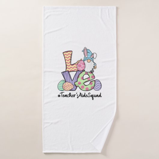 J'aime Pâques Assistante de l'enseignant Gnomes En (Serviette de bain)