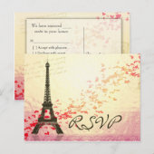 J'aime Paris au printemps - Carte RSVP (Devant / Derrière)