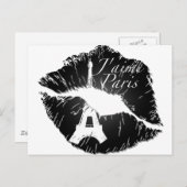 J'aime Paris Lips Briefkaart (Voorkant / Achterkant)