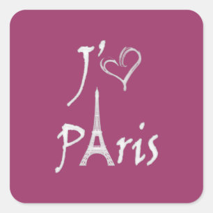 j'aime Paris Vierkante Sticker
