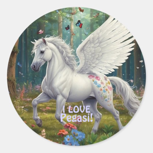J'AIME PEGASI Beaux Stickers Pegasus (Devant)