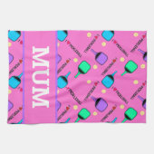 J'aime Pickleball rose serviette de cuisine (Horizontal)