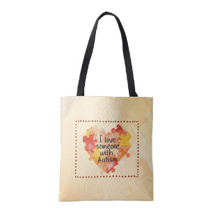 J'aime quelqu'un avec un sac réutilisable Autism