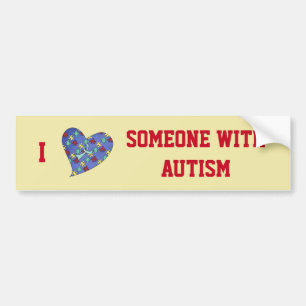 J'Aime Quelqu'Un Avec Un Sticker De Bumper Autisme