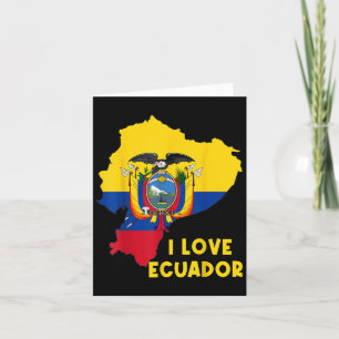 J'aime Quito Bonjour Équateur Carte Drapeau Fier É