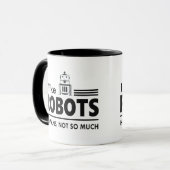 J'Aime Robots Coffee Cup, Funny Robot Mug (Devant gauche)