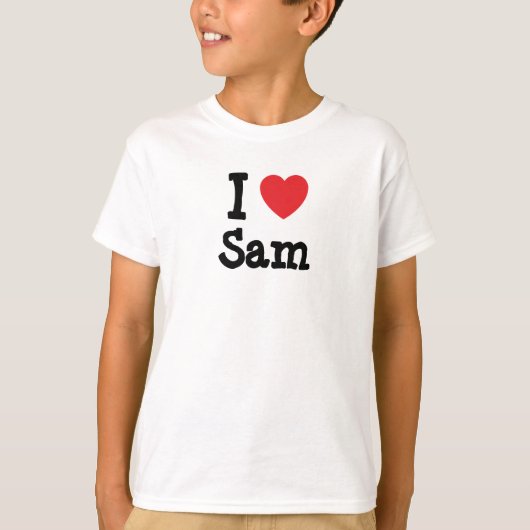 J'aime Sam coeur T-shirt (Devant)