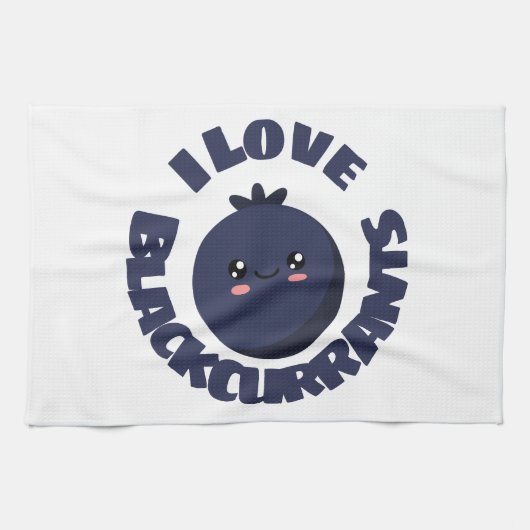 J'aime serviette de cuisine Blackcurrant (Horizontal)