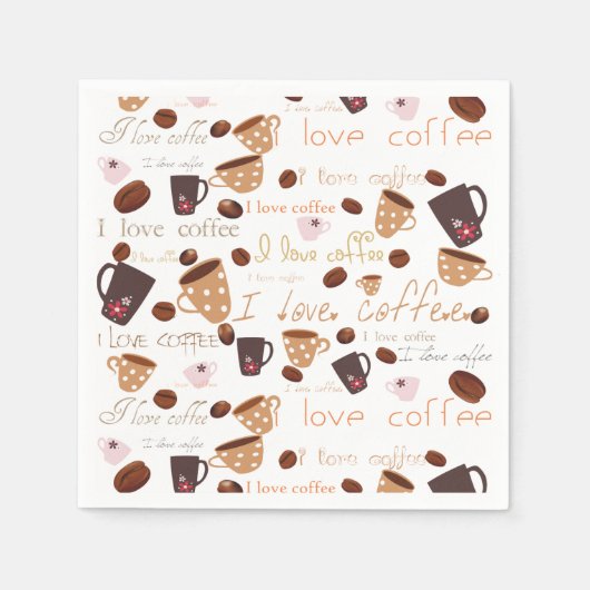 J'aime serviettes en papier café (Devant)