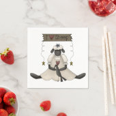 J'aime serviettes en papier mouton (En situation)