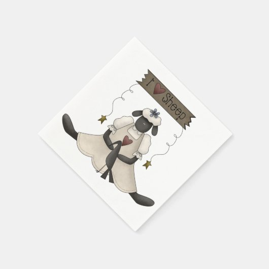 J'aime serviettes en papier mouton (Coin)