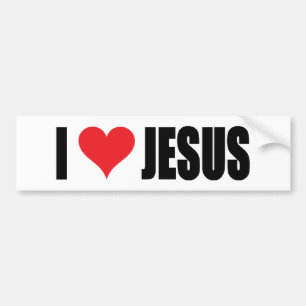 J'aime Sticker de pare-chocs Jésus