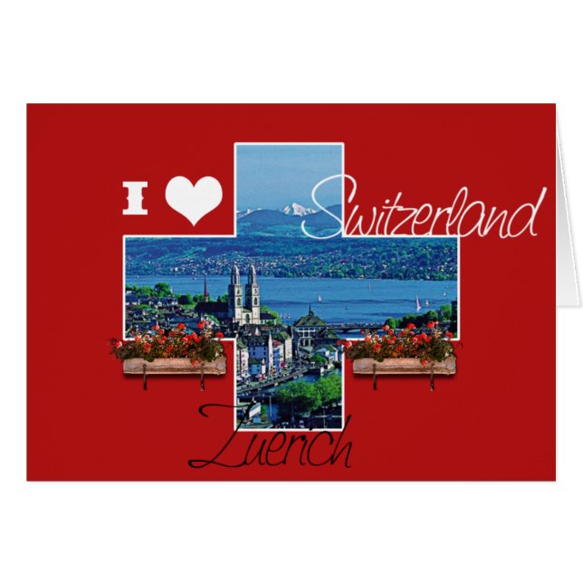 J'aime Suisse - Carte de voeux (Devant horizontal)