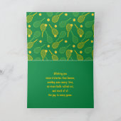 🎾 J'aime tennis vert jaune Tennis carte d'anniver (Intérieur)