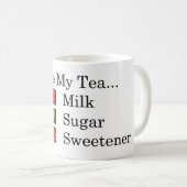 J'Aime... Thé noir avec 3 sucres Café Mug (Devant droit)