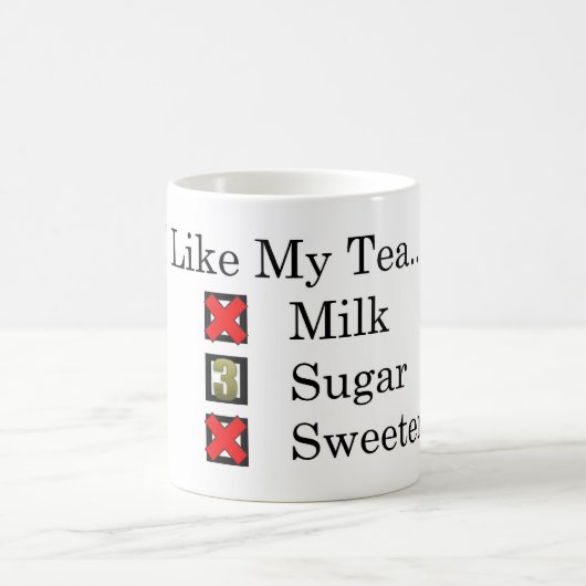 J'Aime... Thé noir avec 3 sucres Café Mug (Centre)