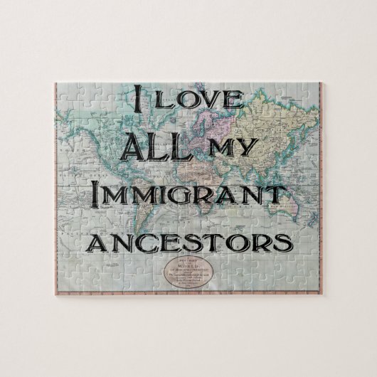 J'aime tous mes ancêtres immigrants | Puzzle perso (Horizontal)