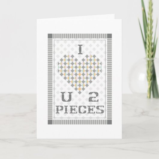 J'aime U 2 morceaux de carte de voeux (Devant)