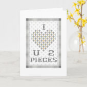 J'aime U 2 morceaux de carte de voeux (Fleur jaune)