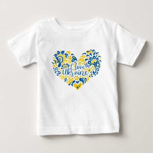 J'aime Ukraine inspiration citation coeur T-shirt (Devant)
