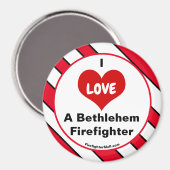 J'aime un aimant de pompier Bethléem (Recto/Verso)