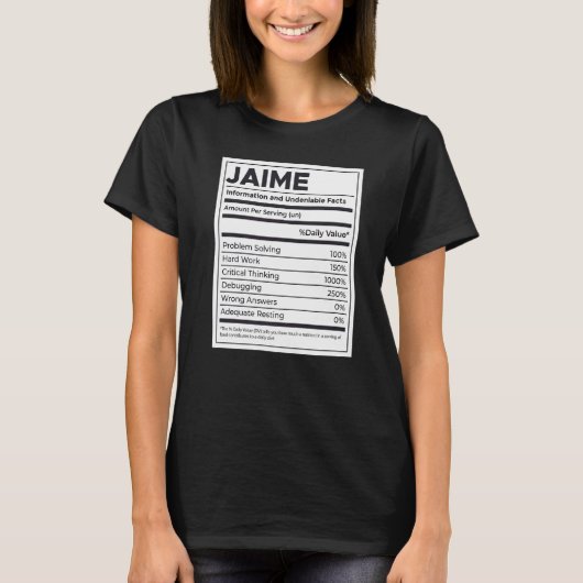 Jaime Voeding Informatie Probleem oplossen Hard W T-shirt (Voorkant)