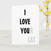 J'AIME votre carte de chat drôle (Fleur jaune)