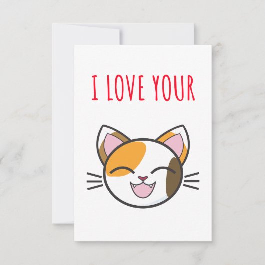 J'aime votre carte de jour de valentines chatte (Devant)