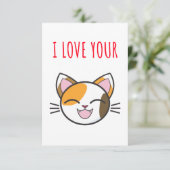 J'aime votre carte de jour de valentines chatte (Debout devant)