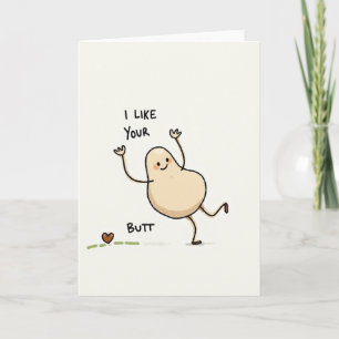 J'aime Votre Derrière Carte d'Amour Drôle